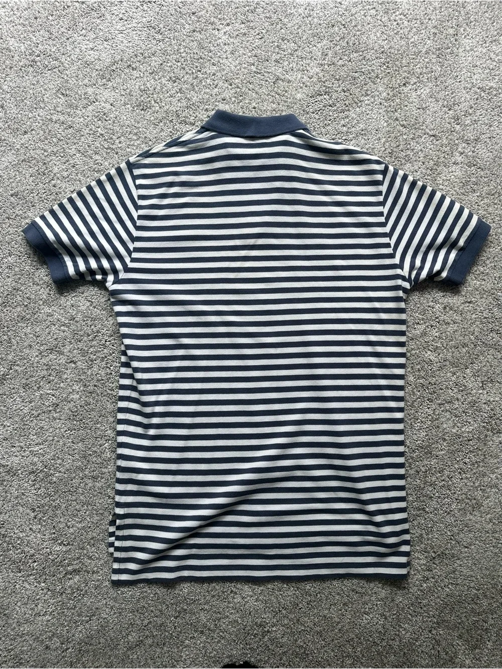 Polo by Ralph Lauren Navy & White Striped Polo with Red Pony Logo
